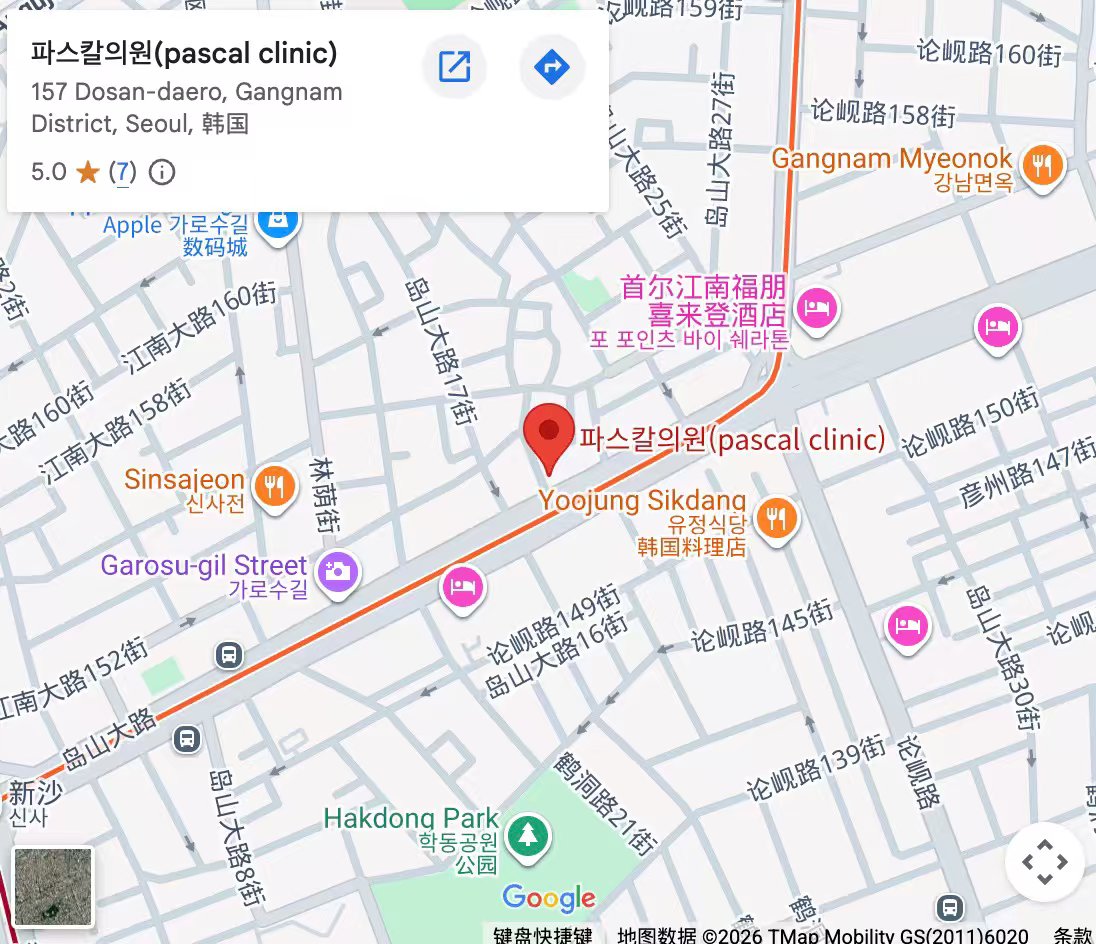 Google 지도 — 파스칼의원 위치